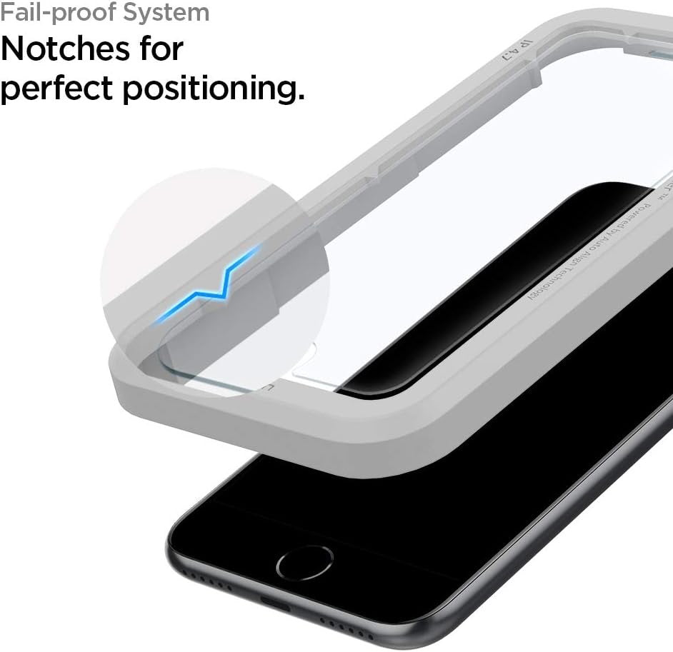 Spigen Tempered Glass Screen Protector [GlasTR AlignMaster] Designed for iPhone SE 3 (2022) / iPhone SE 2 (2020) / iPhone 8 / iPhone 7- (2 Pack)