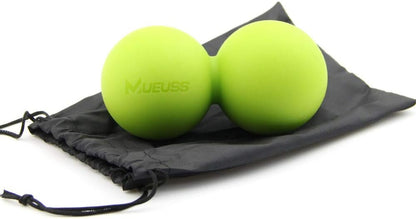 MUEUSS Massage Ball Double Lacrosse Ball Peanut Massage Ball & Mobility Ball for Physical Therapy - Deep Tissue Massage Tool for Myofascial Release, Muscle Relaxer, Acupoint Massage 1 Pack, Green