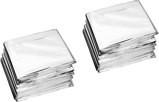 10 pcs Emergency Blankets,Collapsible, Disposable Mantle. Compact and Easy to Carry,Space Blanket Survival Kits, Camping Covering,for Outdoors, Hiking, Survival, Marathons or First Aid