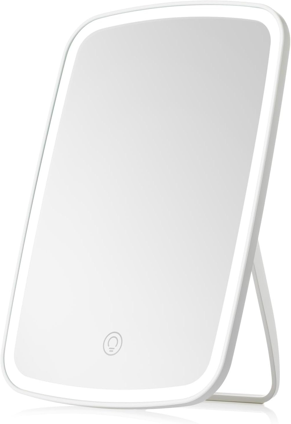 NEZZOE Rechargeable Makeup Mirror with Lights, Portable Travel Lighted Vanity Mirror, Dimmable Touch Screen Tabletop LED Make up Mirror