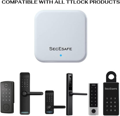 SecEsafe Smart TTLock G2 Gateway Hub. Works with Smart Locks, Bluetooth Remote Control for Keyless Entry, Connects via USB-C connection, Enables Voice Control for Home Automation such as Google Home for Smart Door Lock Entry.