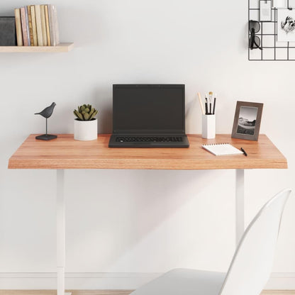 vidaXL Light Brown Solid Oak Wood Table Top, Treated Wood, Handcrafted with Live Edge, Replacement Board for Personal and Commercial Use