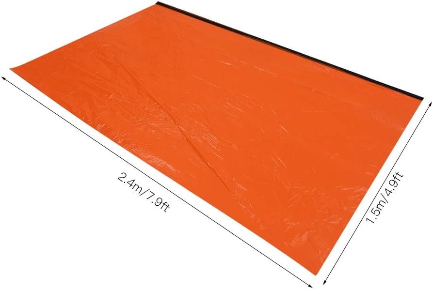 Outdoor Camping Portable Emergency Tent Sleeping Bag Keep Warm Tear Resistant Orange (Orange Tent)