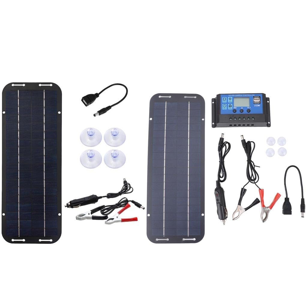 XUSIJAKQ1 Charge Anywhere Solar Car Battery Charger for On Go Power 12v Solar Panel Battery Charger Kit Solar Trickle Charger, with Controller