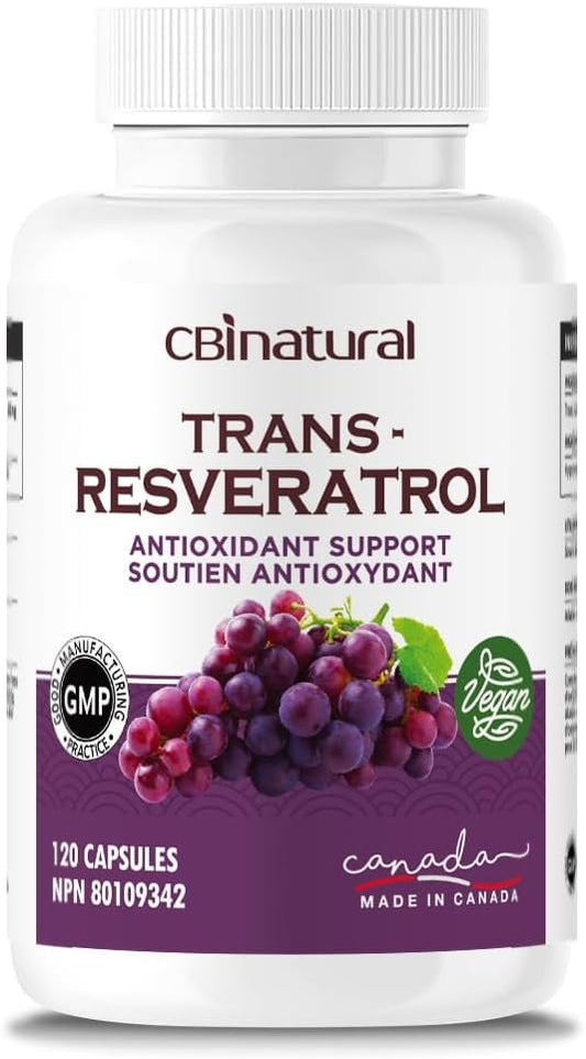 Trans-Resveratrol (98% Pure) 600 mg, 120 Vegan Capsules, 4-Month Supply