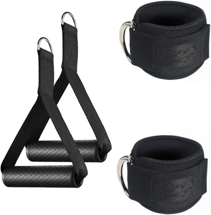 Pilates Straps,Ankle Straps & Exercise Handles for Cable Machinesr Attachments Gym Glute Workouts Kickbacks, for Home Gym Workout