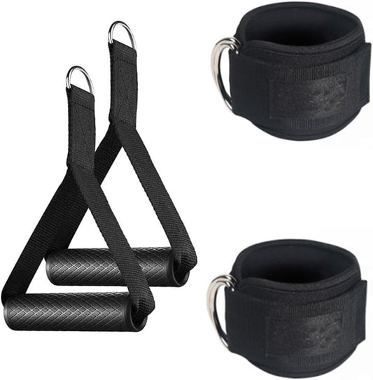 Pilates Straps,Ankle Straps & Exercise Handles for Cable Machinesr Attachments Gym Glute Workouts Kickbacks, for Home Gym Workout