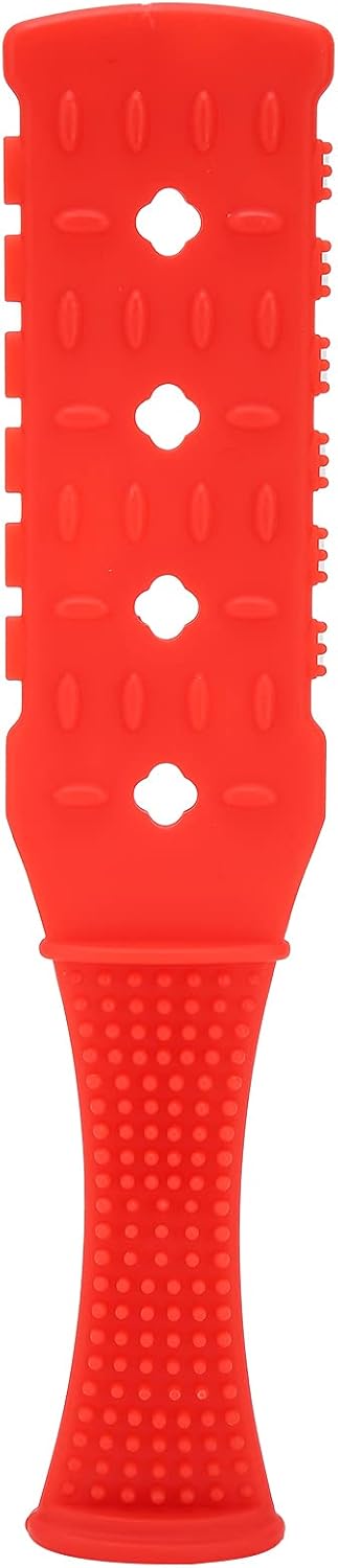Versatile Acupoint Meridians Massage Pat Stick for Neck, Back, Waist, Legs and Head - Compact, Lightweight, 28x6 Cm Red Plastic Design
