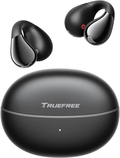 TRUEFREE B1 Open Ear Wireless Earbuds，Clip on Bluetooth 5.4 Headphones with Dynamic Bass, 4 Mics for Clear Calls, Dual Connection, Lightweight & Secure Fit, Ideal for Sports & Workouts, APP Control