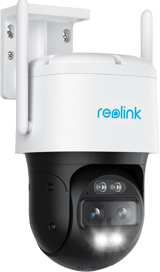 REOLINK 4K Wired WiFi Outdoor Camera, 8MP Dual Lens Security Cam, 360 PTZ Auto Tracking, 2.4 / 5GHz Smart Person/Vehicle Detection, 6X Hybrid Zoom, Color Night Vision, TrackMix Wi-Fi