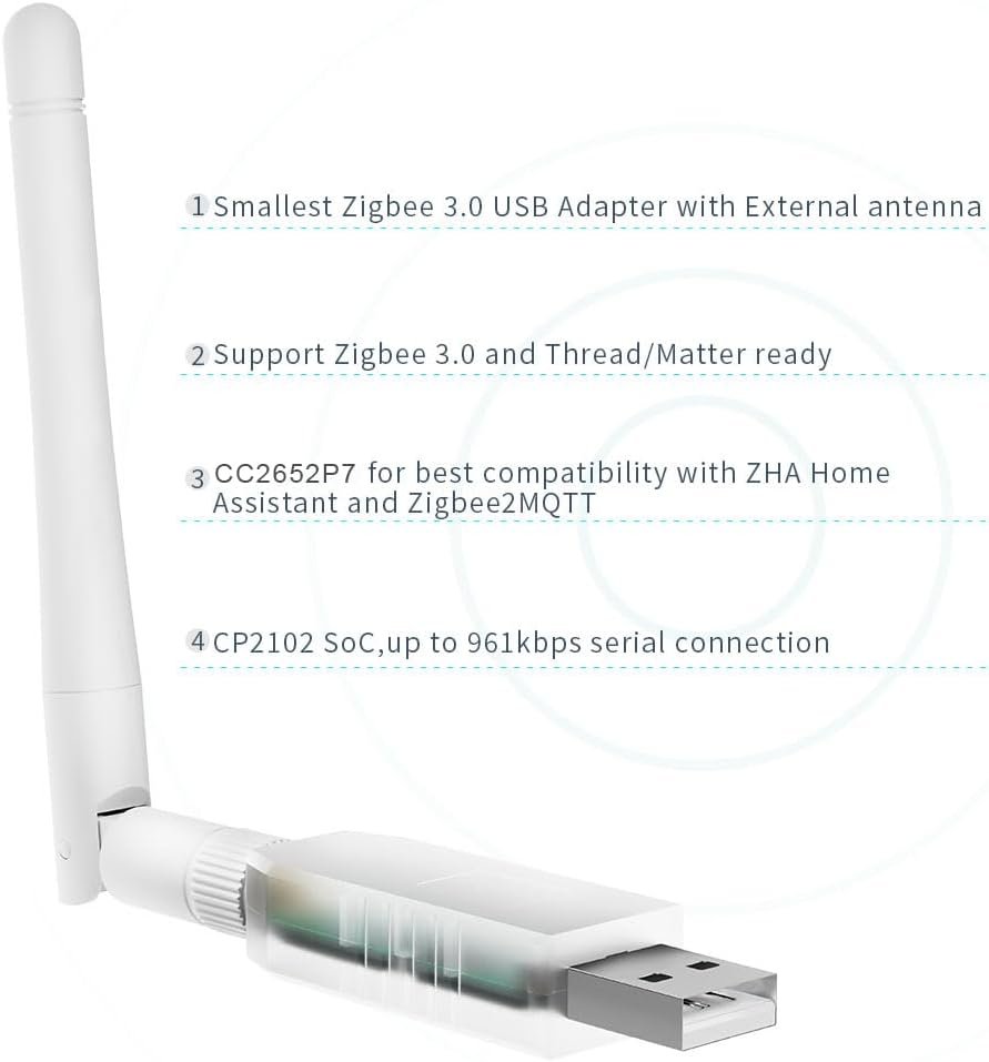 SMLIGHT SLZB-07P7 Zigbee 3.0 Coordinator Thread/Matter Mini USB Adapter Works with Zigbee2MQTT, Home Assistant, ZHA