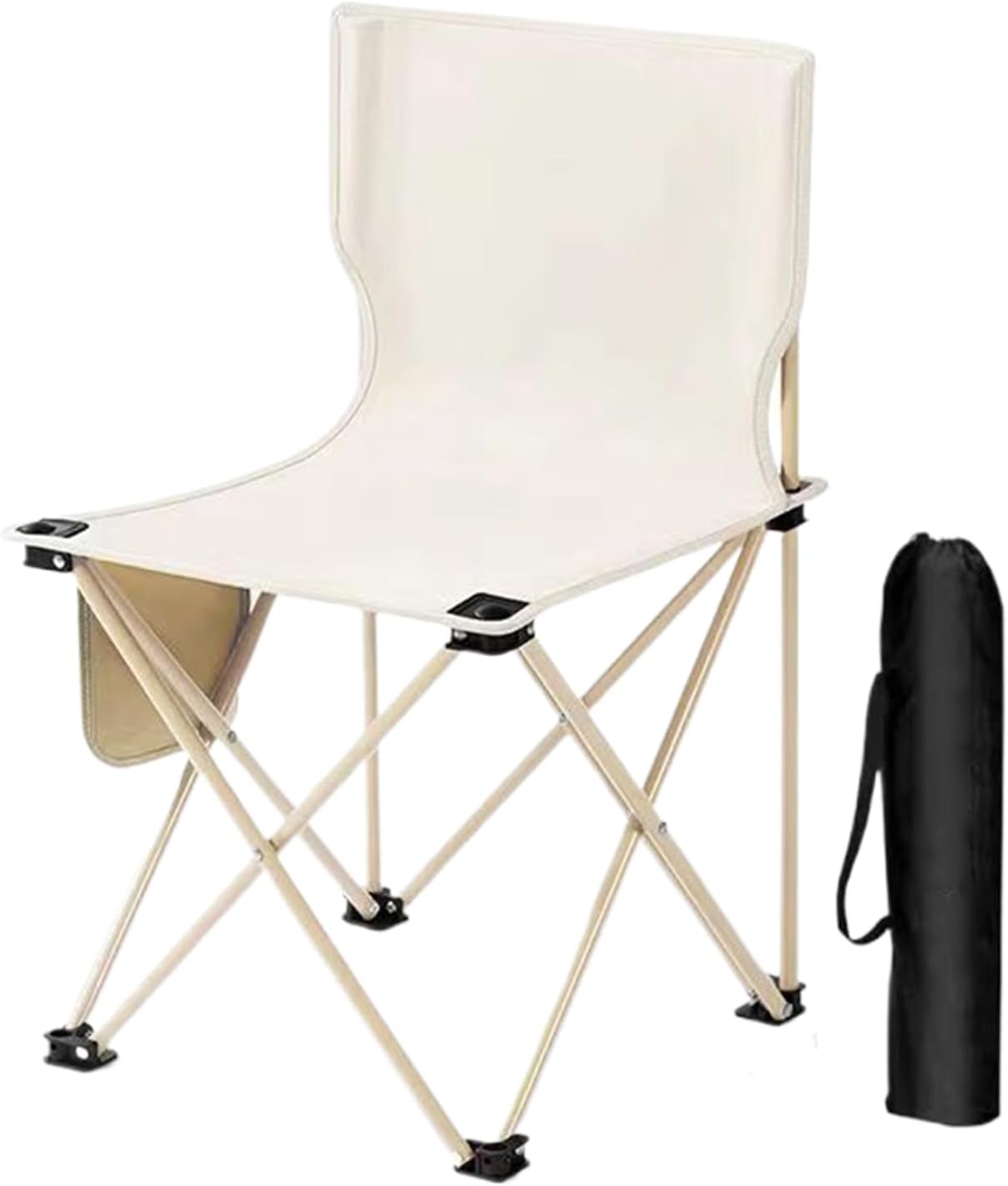 Foldable Camping Chair, Portable Beach Chair, 14.57 x 14.57 x 22.83 inches Compact Outdoor Travel Gear with Storage Bag, Lightweight Folding Seat for Picnic, Hiking, Backpacking