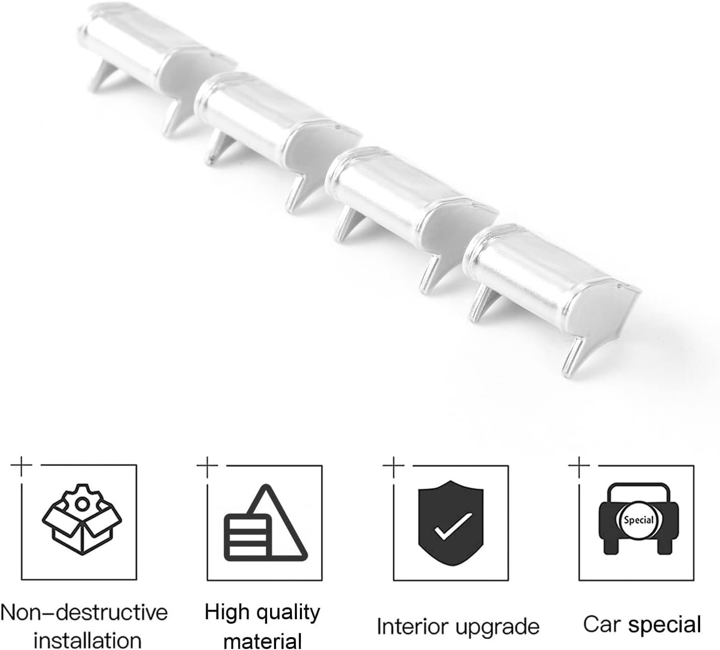 Center Console Dashboard Button Switch Cover Trim Compatible with Ford Mustang 2015-2020 Interior Accessories (Silver)
