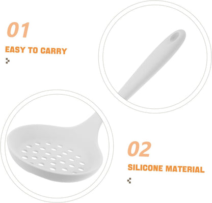 SOIMISS Recinzione Da Pesca in Silicone Caldo Utensili Da Cucina Notizia in Anticipo Gadget Da Cucina Cucinare Colino Per Cucchiaio Da Frittura Pentola Piccolo Filtro Bianca Gel Di Silice
