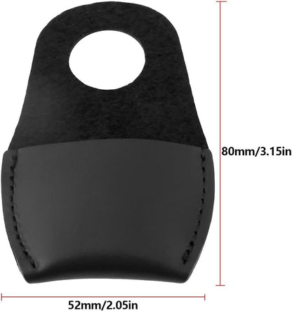 Briny River 2PCS Leather Thumb Guard 80x52mm Woodworking Carving Tool Thumb Protector Finger Thimble Guards Tools for Handmade Carpenter Carving Black