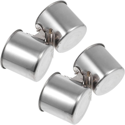 MOBUTOFU 2pcs Stainless Steel Feeder Feeders Food Food Parrot Clamp Cup Bird Feeding and Watering Utensils Bird Water Cups for Cage Parakeet Dispenser Stainless Steel Silver