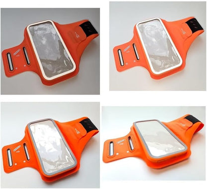 DFV mobile - Professional Cover Chinlon-Lycra Ultra-Thin Armband Sport Walking Running Fitness Cycling Gym per TD Tech P50 (2021) - Orange