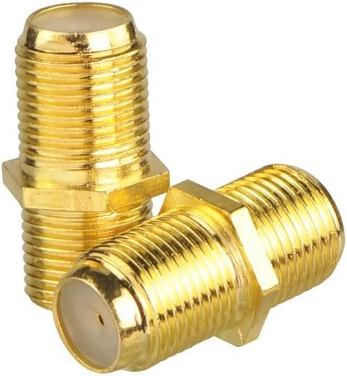 VCE Coaxial Cable Connector, RG6 Coax Cable Extender F-Type Gold Plated Adapter Female to Female for TV Cables,2 Pack