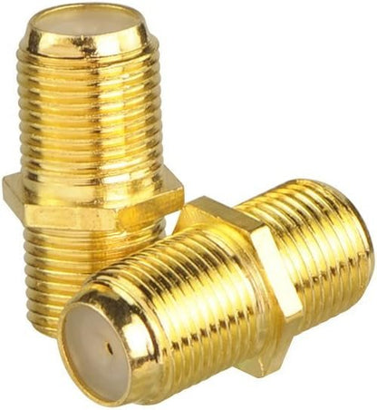 VCE Coaxial Cable Connector, RG6 Coax Cable Extender F-Type Gold Plated Adapter Female to Female for TV Cables,2 Pack