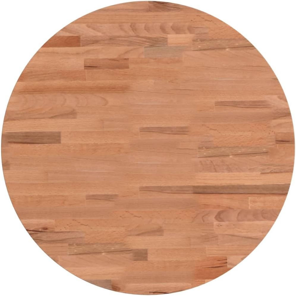 Solid Beech Wood Round Tabletop Ø50 x 1,5 cm, Dining Table Board, Desk Surface, Kitchen Countertop, Durable and Stylish - Perfect for Home & Office Use