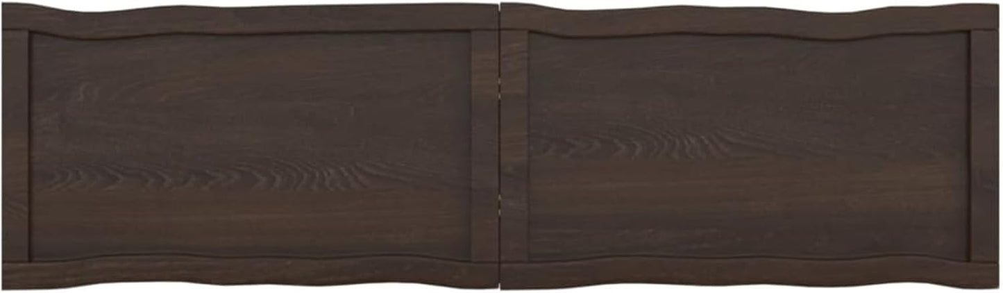 Solid Wood Tabletop, Dark Brown, 140 x 40 x (2-6), Live Edge, Replacement for Kitchen Coffee Table, Dining Table, Desktop Surface, Countertop Upgrade