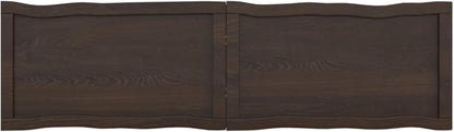 Solid Wood Tabletop, Dark Brown, 140 x 40 x (2-6), Live Edge, Replacement for Kitchen Coffee Table, Dining Table, Desktop Surface, Countertop Upgrade