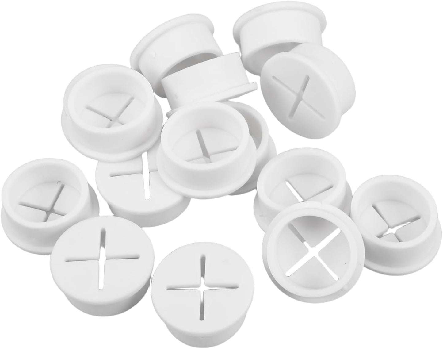 Generic 15pcs Plastic Desk Hole Covers Round Cable Grommets for Efficient Wire Management Sturdy Decorative Grommet for Home and Office Workspace Organization