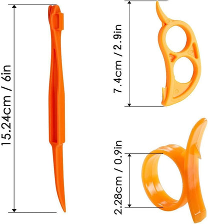 Cosmer Orange Citrus Peelers, Plastic, Easy Slicer, Cutter, Peeler, Remover, Opener, Kitchen Accessories, Knife, Cooking Tool, Kitchen Gadgets (Set A)