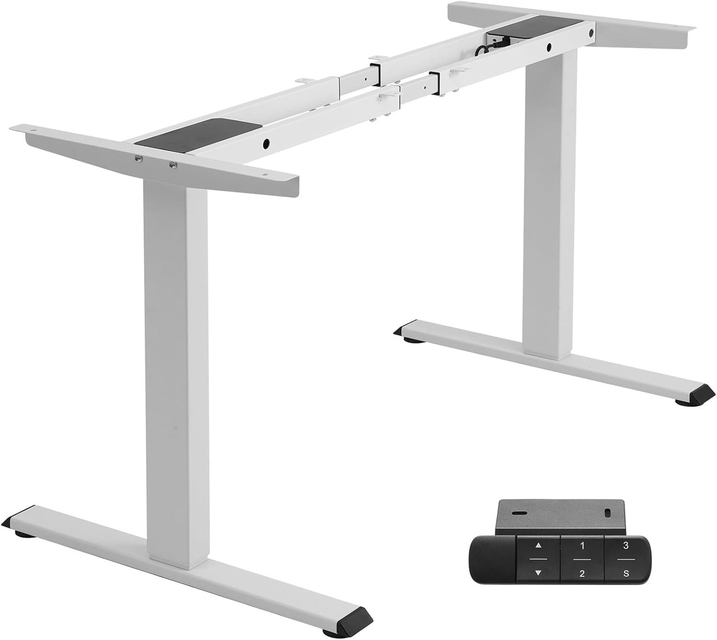 TOPSKY Dual Motor Electric Adjustable Standing Computer Desk for Home and Office (White)