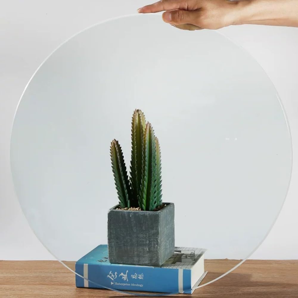GLGBACAET Tempered Glass Round Table Top 20in 24in 28in 33in 36in Clear Table Top Protector，Dining/Patio/Coffee Glass Tops，Round Glass Tabletop(50cm/20in)