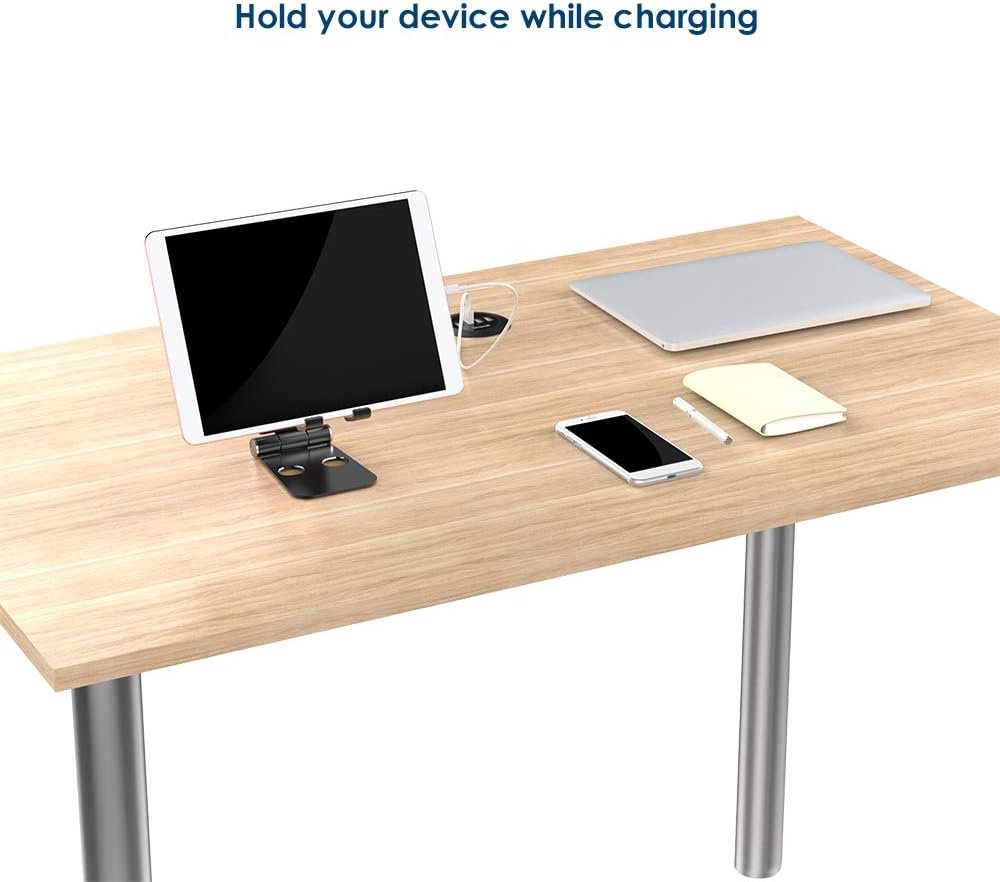 Simpeak Tablet Stand, Dock Holder Compatible for Mobile Phones, Accessories, Office, Other Aluminum Smartphones - Black