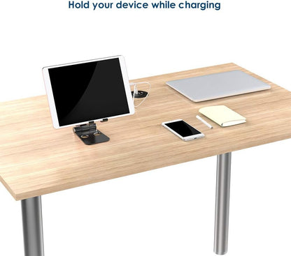 Simpeak Tablet Stand, Dock Holder Compatible for Mobile Phones, Accessories, Office, Other Aluminum Smartphones - Black