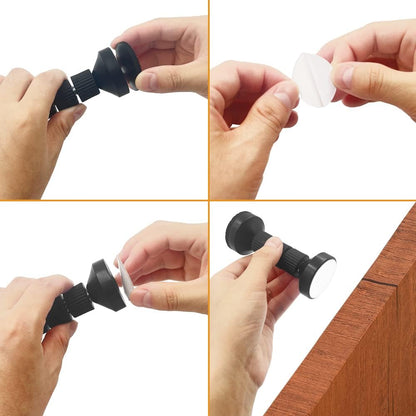4PCS Adjustable Threaded Bed Frame Anti-Shake Tool for Bed,Danzix Headboard Stoppers Headboards Prevent loosening Anti-Shake Fixer,40-100mm (Black)