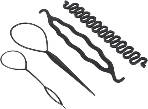 Hair Styling Tools, Braiding Hair Tool Set Spiral Braid Tool Kit Hair Clip Wedding Dating Party DIY Fashion Women Girl Lady Long 4 Pieces