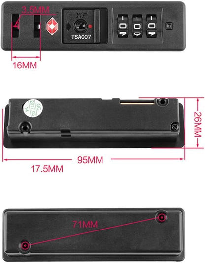 iplusmile 2 Pack Customs Code Lock TSA Security Lock, Luggage Travel Lock Toolbox Bag Combination Zipper Fixed Locks 3 Digit for Travel Backpack Customs Fixed Safety Lock