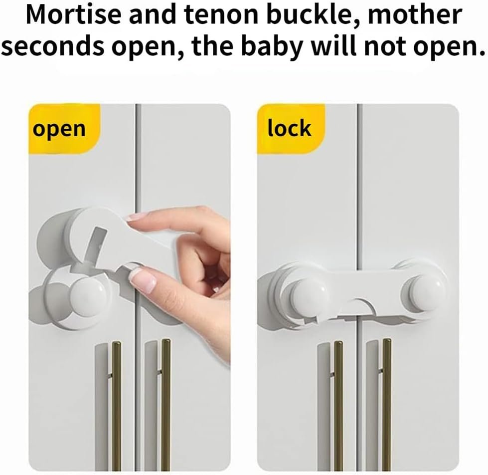 Baby Locks (10-Pack) Child Safety Cabinet Proofing, Safes Quick and Easy Adhesive Installation, Cabinet Drawer Door Latches, No Tools Required,Multifunctional for Furniture Kitchen.