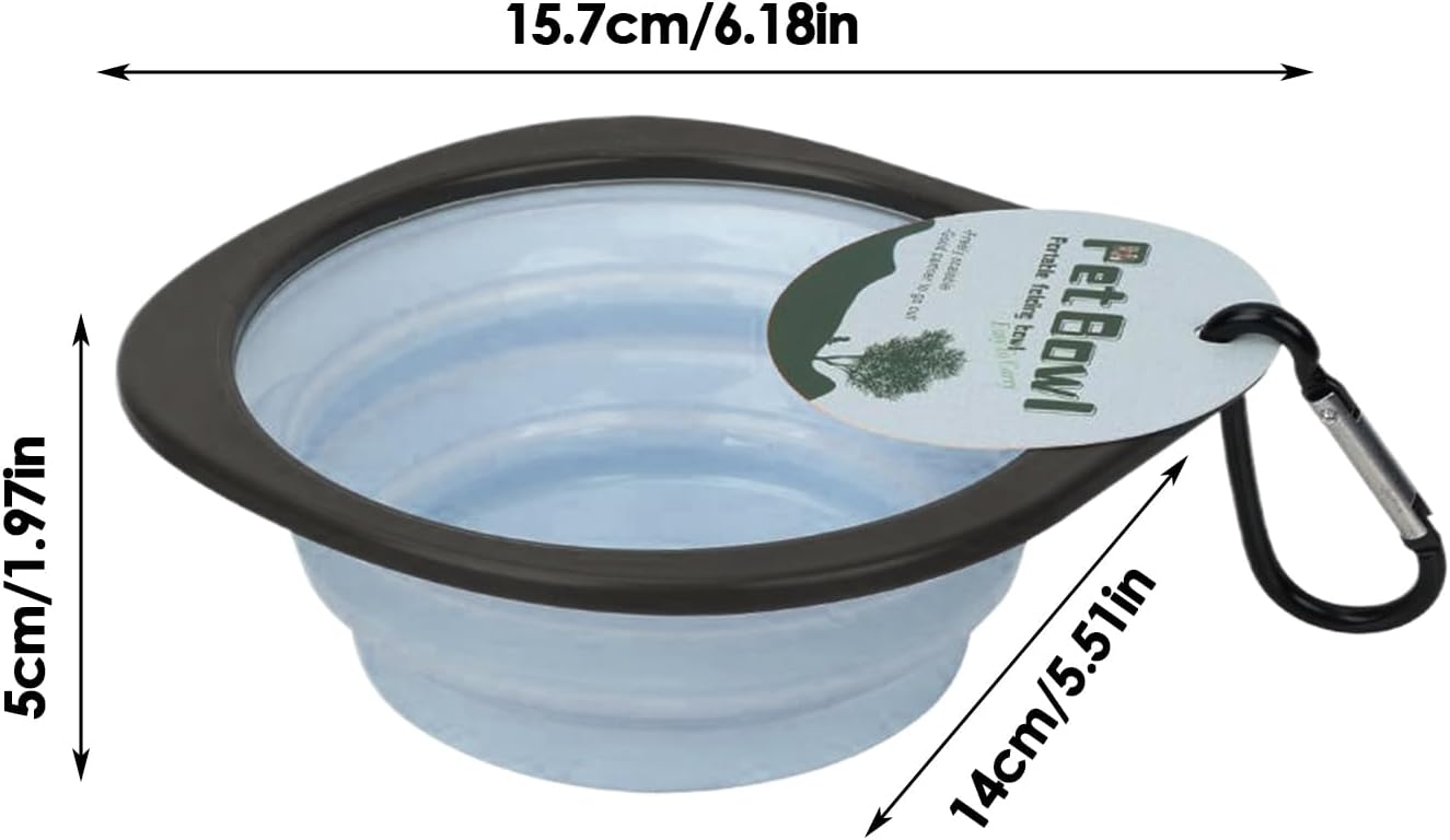 Ciotola per cani | Ciotola pieghevole da viaggio per cani | Piatto da viaggio pieghevole per cibo e acqua per animali domestici | Alimentatore portatile in silicone per cani e gatti, ideale per