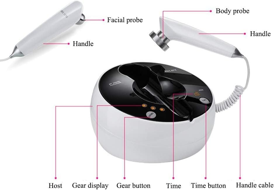 MLAY RF Radio Frequency Facial And Body Skin Care Machine - Skin Care Tools, Face Sculpting Tool, Neck Face Massager - Professional Home RF Lifting Skin Care Device - Salon Effects/More Safe (White)