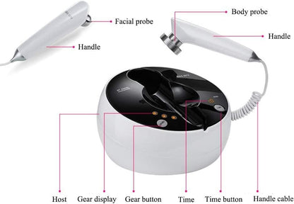 MLAY RF Radio Frequency Facial And Body Skin Care Machine - Skin Care Tools, Face Sculpting Tool, Neck Face Massager - Professional Home RF Lifting Skin Care Device - Salon Effects/More Safe (White)