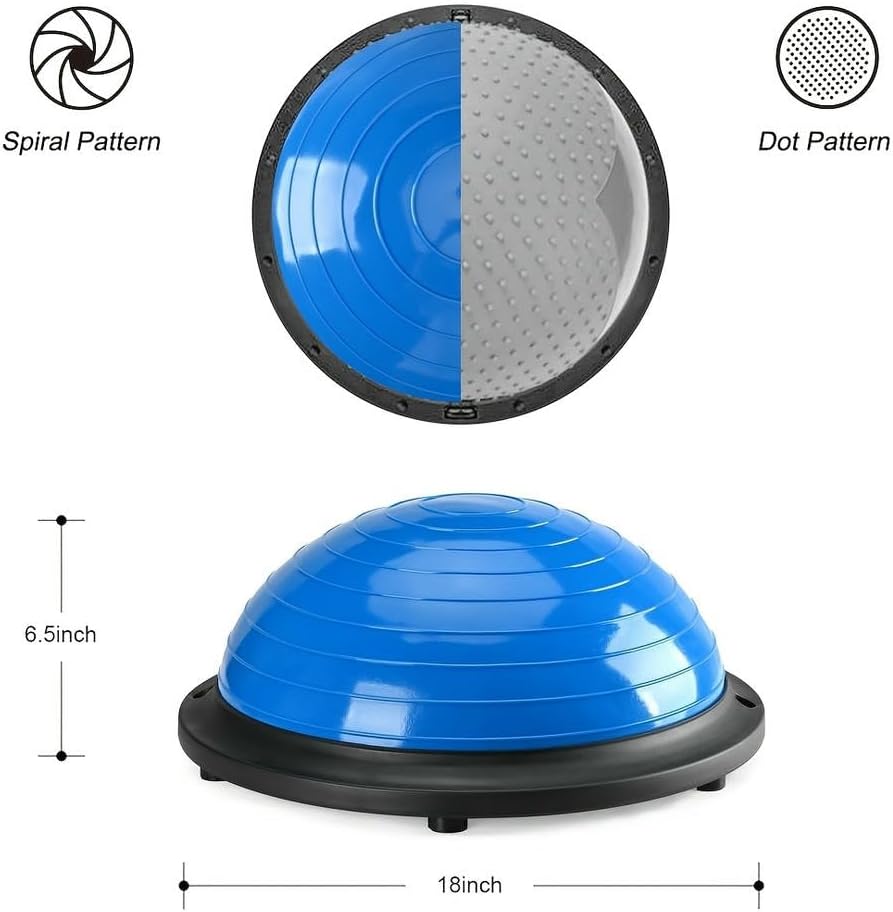ZBDZSW Palla da Fitness antideflagrante con Fascia di Resistenza, Pompa per Piedi, Allenatore Muscolare del Core Spesso, Yoga, Pilates, Palestra, allenamenti