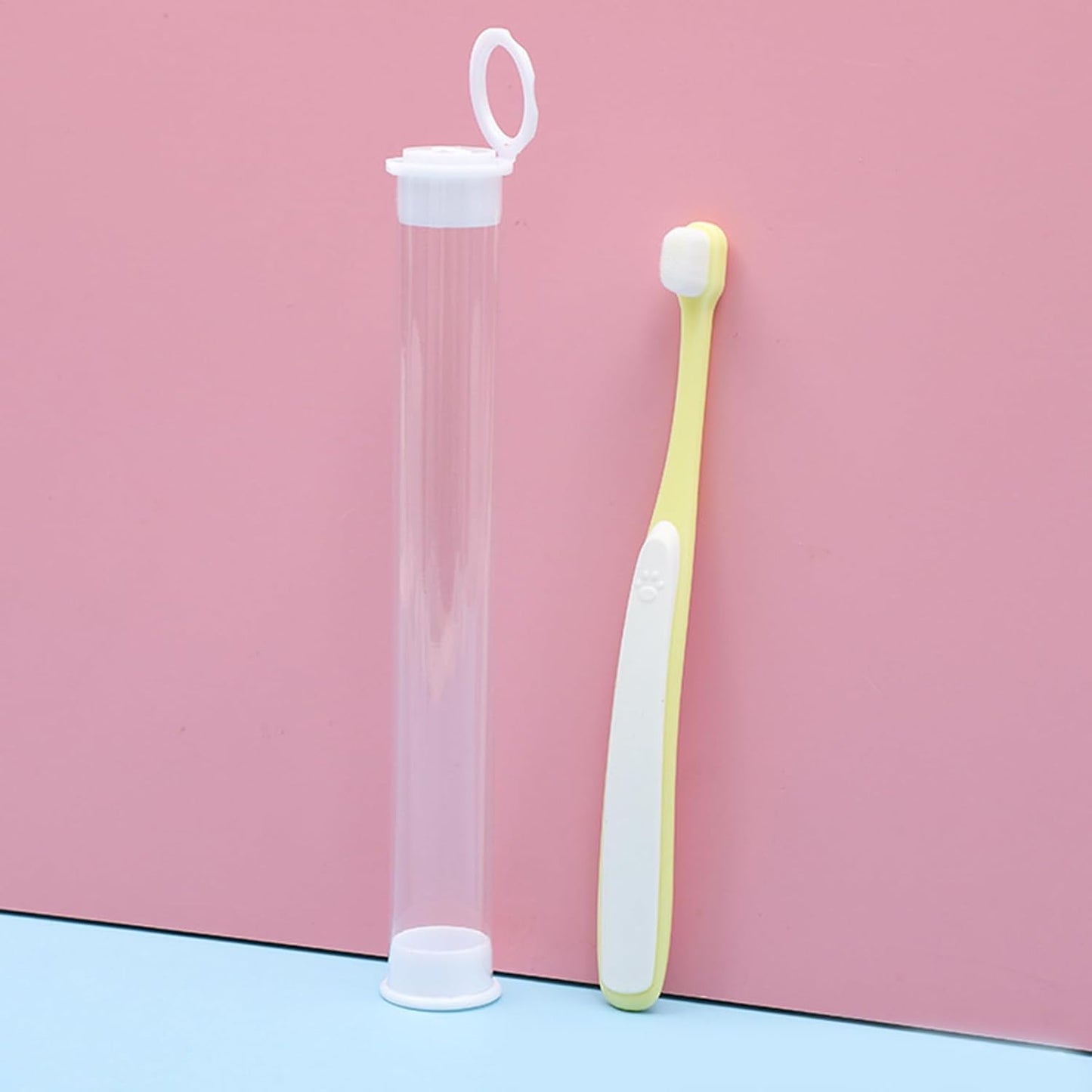 Pet Toothbrush, Soft Bristles Teeth Brushing Kit, 6.1 x 0.59 Inches Convenient Wide Head Oral Care Supply Gentle Cleaner for Dogs and Cats, Daily Use at Home or Travel