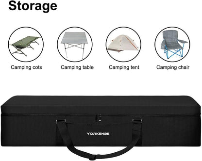 Yorkenbe Camping Cot Bag, Extra Large Zippered Chair Replacement Bag, Waterproof Foldable Carrying Bag with Handle Strap, Large Mouth fits Most Cots & Chairs for Travel Outdoor Camping - 42x8 Inch
