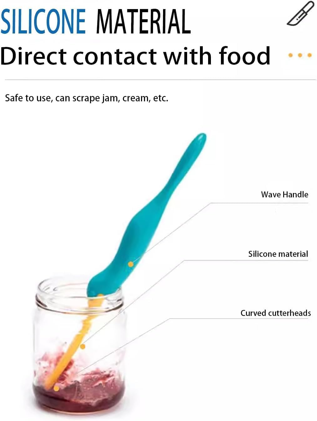 Walquicks Adorable Platypus Jam Spoon, 2Pcs Silicone Scraper Sauce Jar Spatula Versatile Kitchen Tool Cheese Spreading Brush Kitchen Essential Tool for Cooking Baking Scooping and Scraping