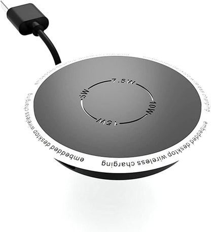 Embedded Desktop Wireless Charger - QI Standard Fast Charging Station 5W/7.5W/10W/15W, Invisible Wireless Charger Compatible with iPhone 12, 11, XS
