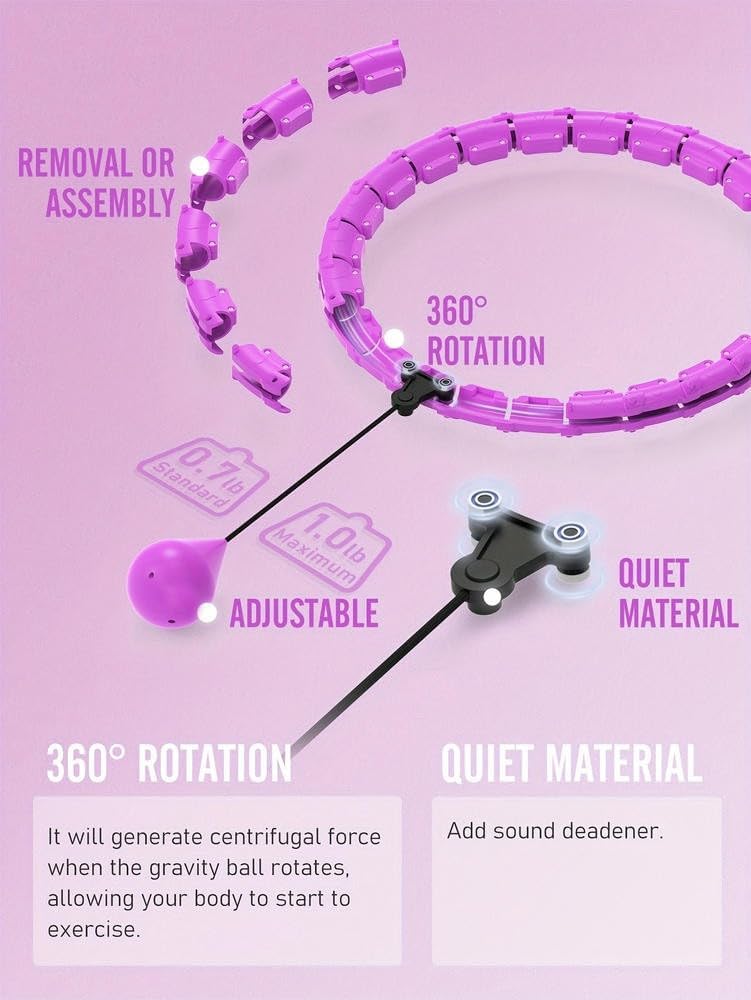 ZBDZSW Cerchio Fitness Staccabile da 24 sezioni con Palla Solida Anello per Esercizi Pilates all'aperto Attrezzatura per Allenamento Vita Sottile Perdita di Peso