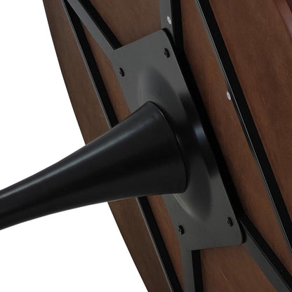 OCACA 47,24" Modern Round Dining Table, Four Patchwork Tabletops with Solid Wood Grain Table Top, Metal Base Dining Table, End Table Leisure Coffee Table (marrone)