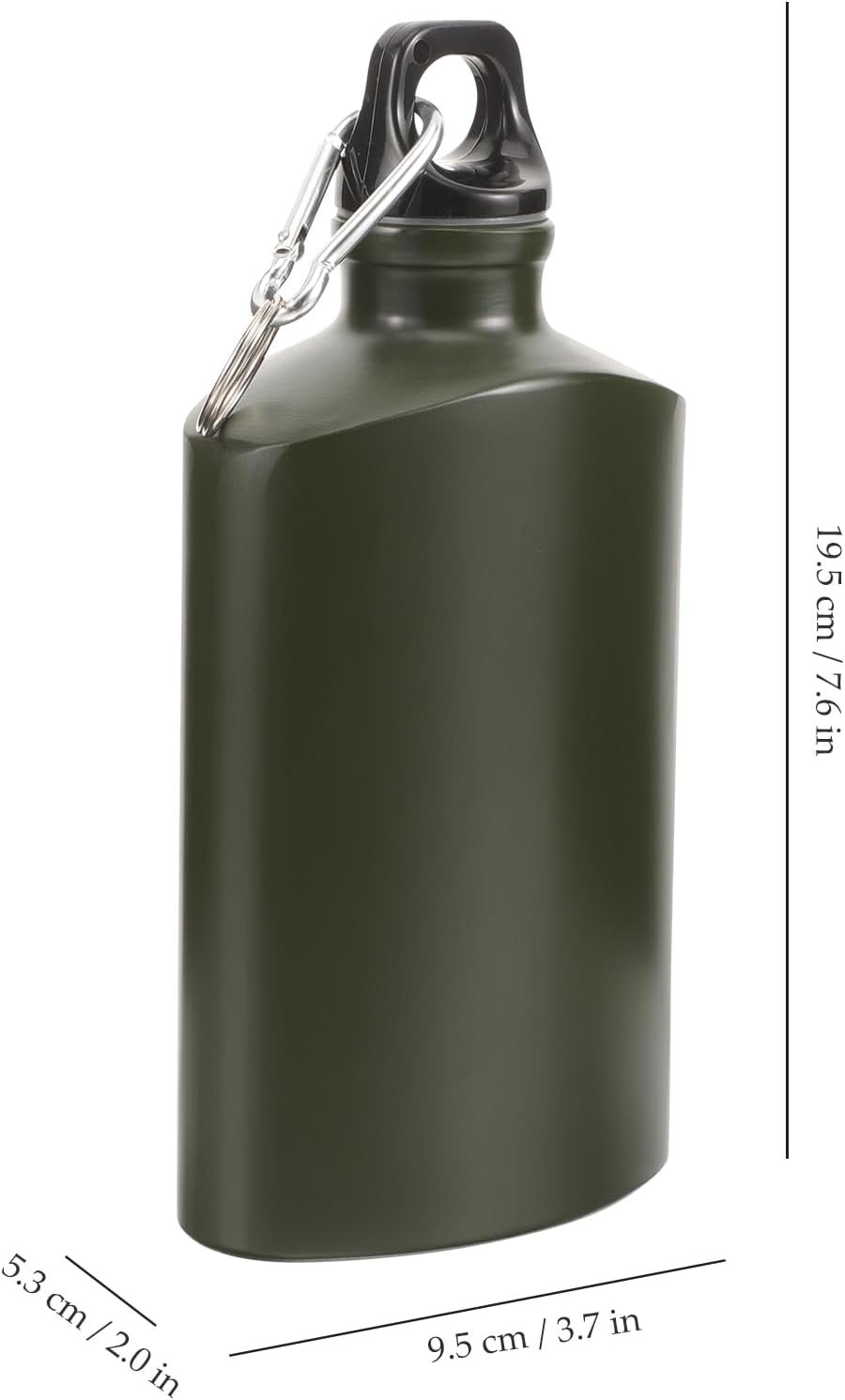 SUPVOX Portable Canteen, Wear-Resistant Aluminum Water Bottle with Hook, 500ml Capacity, Army Green, Ideal for Hiking, Camping, Travel, Outdoor Activities