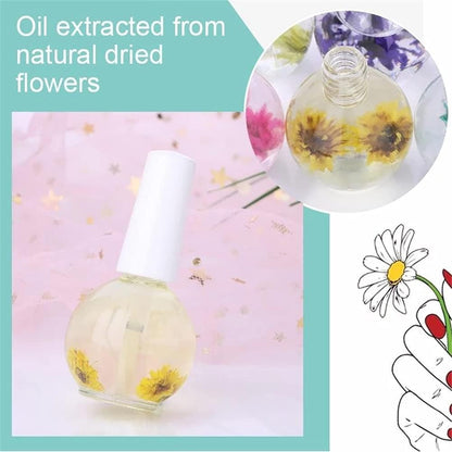 LILOVE 6 Bottle 15 ml Nail Nutritional Cuticle Oil Dried Flowers Softener Remover Flower Flavor DIY Nail Art Care Nail Nutrition Oil