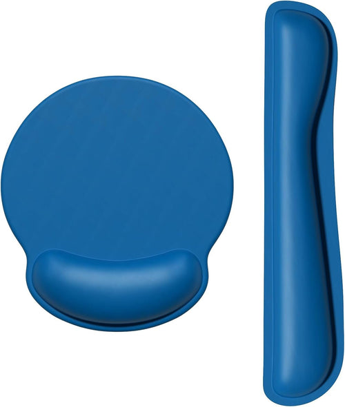 Dapesuom Keyboard Wrist Rest and Mouse Pad with Wrist Support, Memory Foam Cushion for Keyboard and Mouse Set, Ergonomic Desktop Pad Rests with Non Slip Base for Easy Typing & Pain Relief, Dark Blue