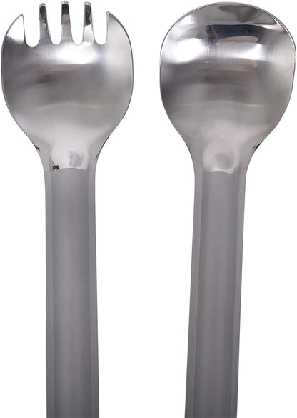 Boundless Voyage 220mm Titanium Long Handle Spoon Spork with Polished Bowl Lightweight Never-Rust (Ti) Professional Flatwear for Outdoor Camping/Travel/Home Use/with Storage Pouch 0.61oz Only
